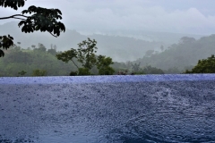 Infinity pool at a rainy afternoon