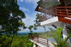 Outdoor shower with hot water and view of the Pacific Ocean